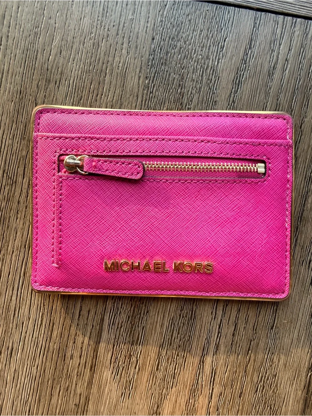 Michael Kors Hot Pink Leather Card & ID Holder